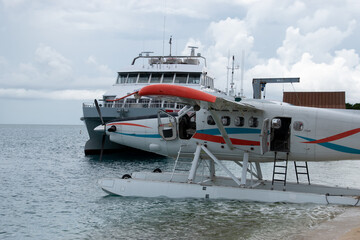 The float plane used as a taxi to ferry tourists from Key West, FL to Dry Tortugas National Park