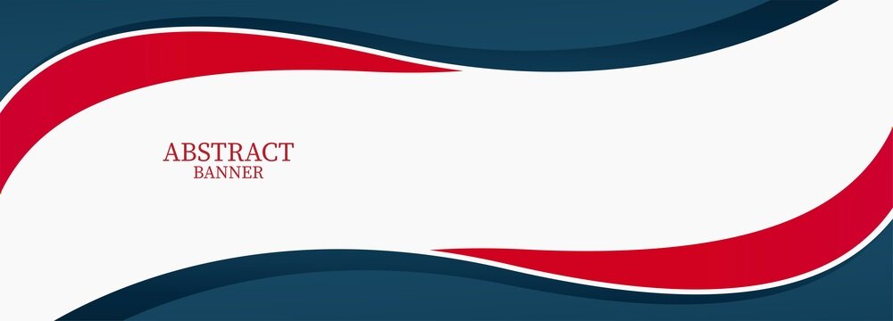 red and blue wave banner template design