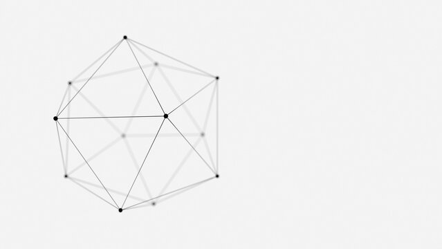 A Web site header or banner design global network connection that connects an abstract polygon background with dots and lines. Digital technology with flexus background and space for text space