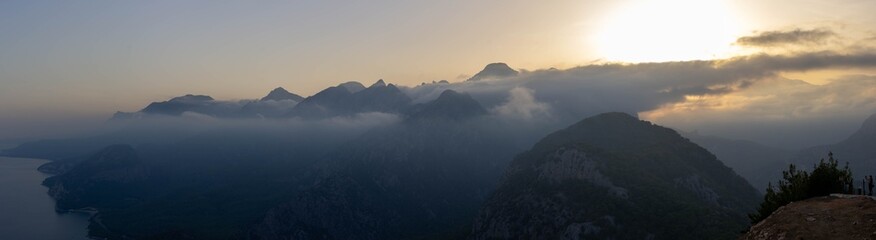 Fototapeta premium view of the city of fog