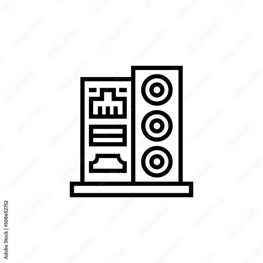 Poster input output port vector icon. computer component icon outline style. perfect use for logo, presenta