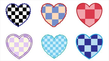 Obraz premium cute aesthetic heart shape checkerboard perfect for decoration for your design