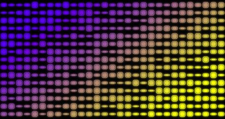 Obraz premium Image of changing violet and yellow rectangles on black background