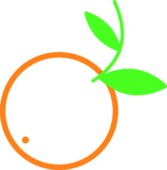 Orannge with leaf vector