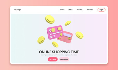 Online Shopping concept illustration Landing page template for business idea concept background