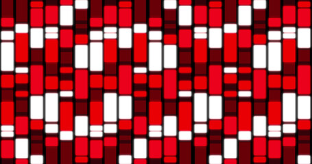 Fototapeta premium Image of rectangles changing colours in shades of red