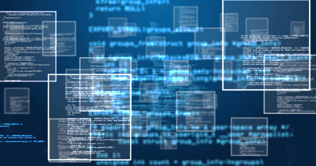 Image of data processing over black background