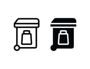 trash can icon. outline icon and solid icon