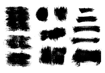 Set of vector brush strokes, abstract brush, sketch and various shapes. Collection of different hand drawn graphic elements.