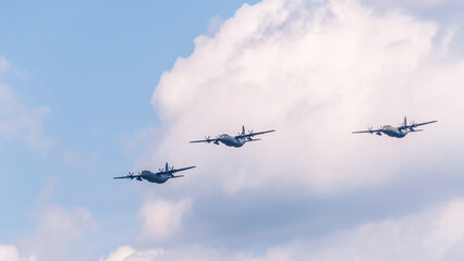 London, United Kingdom, 2nd June 2022 : RAF 70 aircraft flyby to celebrate the Queen's Platinum Jubilee
