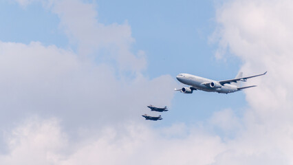 London, United Kingdom, 2nd June 2022 : RAF 70 aircraft flyby to celebrate the Queen's Platinum Jubilee
