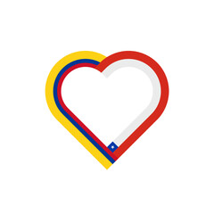 unity concept. heart ribbon icon of colombia and chile flags. vector illustration isolated on white background