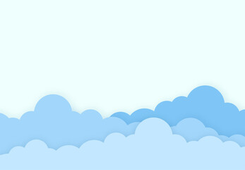 Blue sky with clouds for poster, presentation, website design concept blank space for text. Vector illustration