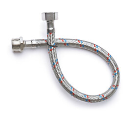 Top view of braided flexible water hose