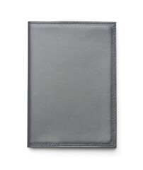 Front view of gray leather id card cover