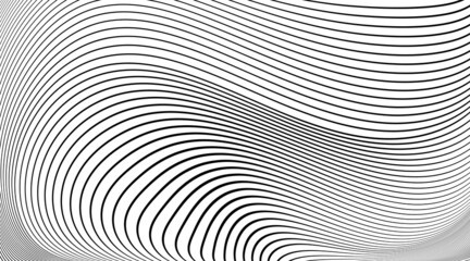 Vector Illustration of the pattern of color lines on white background. Wavy vector background.