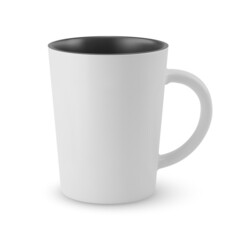 Illustration of Empty White Ceramic Coffee Cup. Isolated Mockup with Shadow Effect, and Copy Space for Your Design