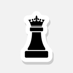 Chessman queen icon sticker sign for mobile concept and web design