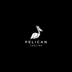 Pelican geometric polygonal logo vector icon design template