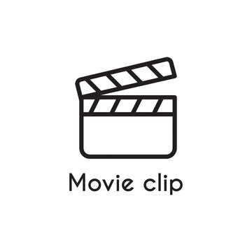 film clip vector icon logo