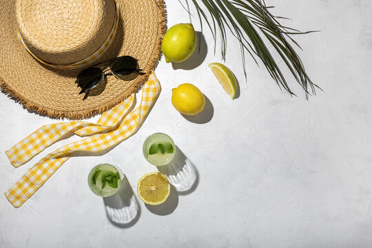Flat lay of summer concept