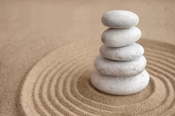 Gordijnen Yoga zen-stenen © Pixelbliss