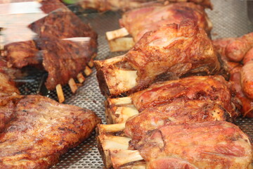 ribs and roasted pork for feeding