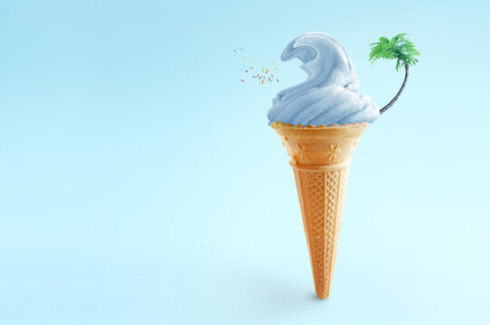 Summer ice cream surf concept