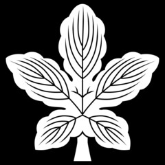 家紋です。細立ち梶の葉といいます。