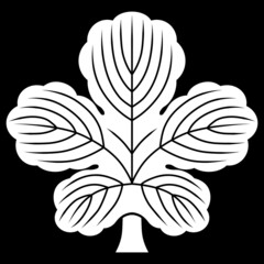 家紋です。立ち梶の葉といいます。