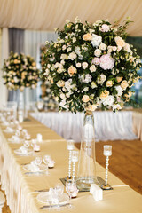 Table set for wedding with a beautiful flowers