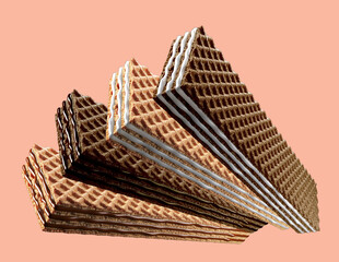 Obraz premium Set of Crispy Wafer. 3d illustration. Isolated on background.