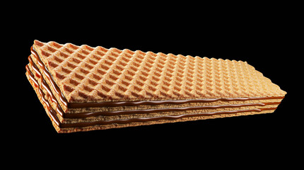 Crispy Wafer with chocolate cream. Isolated on background. 3d illustration