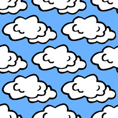 cloud seamless pattern vector. cloud background flat colored. wallpaper children, textile fabric