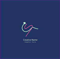Cs Initial handwriting logo vector design