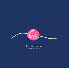 bt Initial handwriting logo vector design