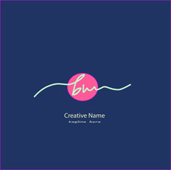 bw Initial handwriting logo vector design