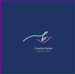 by Initial handwriting logo vector design