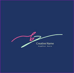 bz Initial handwriting logo vector design