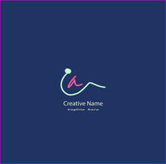 Ca Initial handwriting logo vector design
