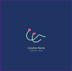 Cc Initial handwriting logo vector design