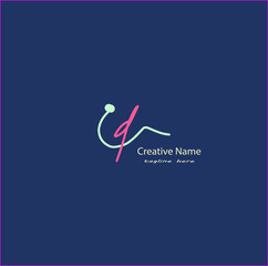 Cd Initial handwriting logo vector design