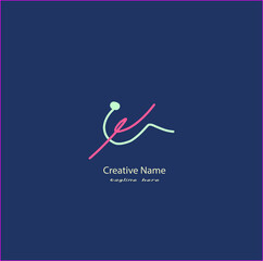 Ce Initial handwriting logo vector design