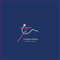 Cf Initial handwriting logo vector design