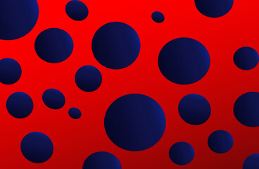 red back and blue polka dots