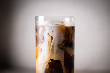 iced coffee marble pattern with milk