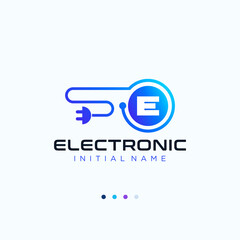 Letter E electronic clean and professional vector logo design