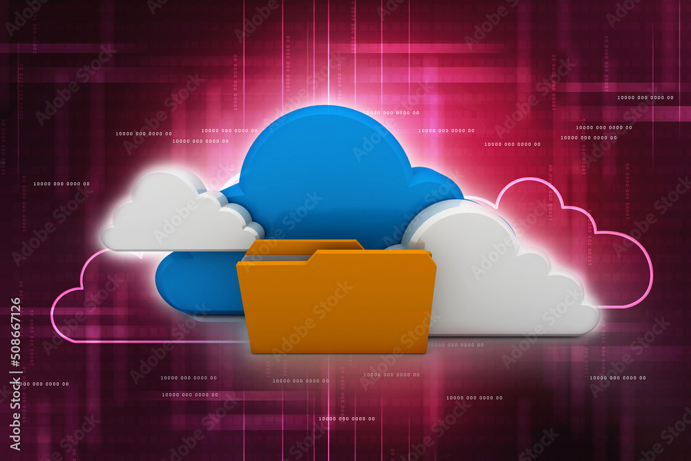 Poster 3d rendering cloud folder network
