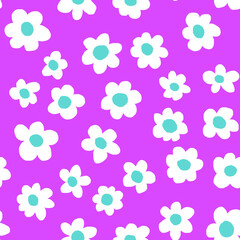 Seamless background gender neutral baby floral sketch  print pattern design Simple whimsical minimal earthy colors. Kids nursery wallpaper or boho fashion all over print. Doodle line art daisy 