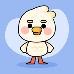 Cute Emotionless Simple Duckling Mascot Illustration Asset